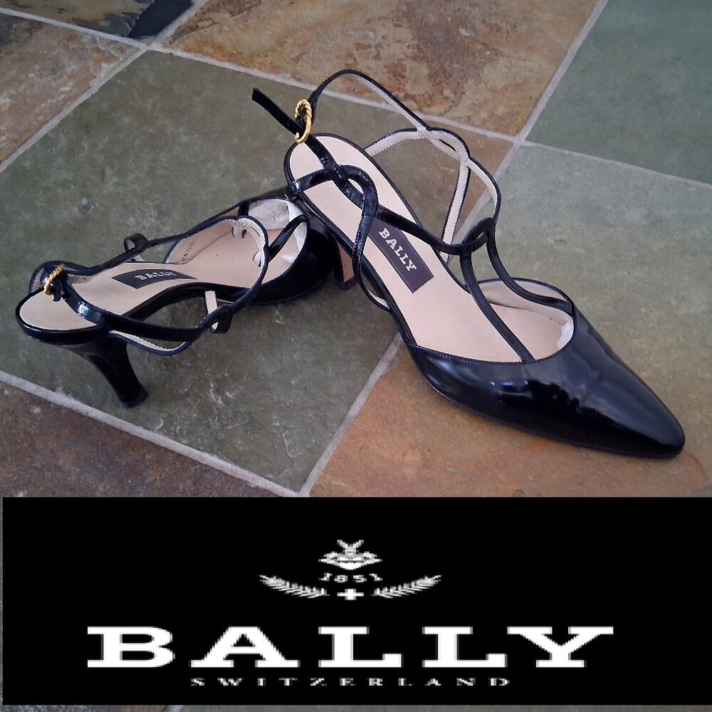 Bally Black Pattern Leather Heels